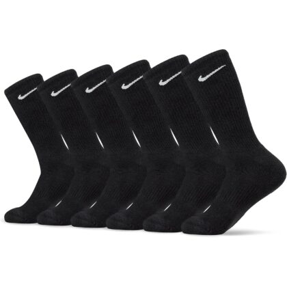 Nike Unisex Everyday Cushioned Crew Socks (6-Pack) - Black